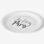 De Toekomstige Mevrouw Getrouwde Naam Script Bache Papieren Bordje (Gekanteld)