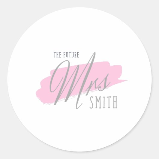 De toekomstige mevrouw Smith - Grijs lettertype | Ronde Sticker (Voorkant)