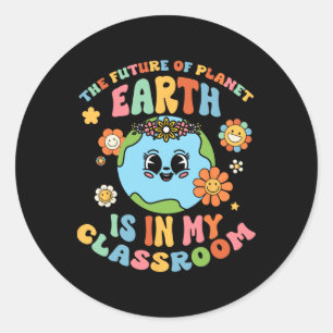 De toekomstige planeet Aarde is in mijn slaapkamer Ronde Sticker