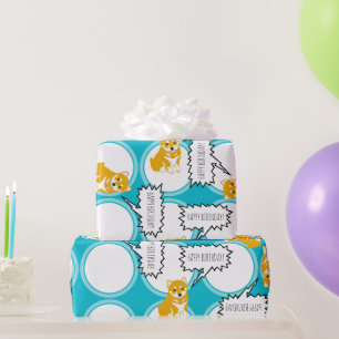 De Toespraak van Inu van Shiba borrelt Gelukkig Cadeaupapier
