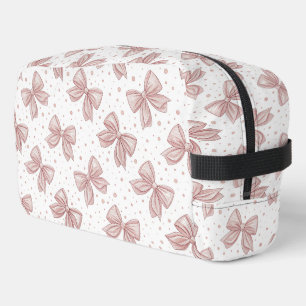 De Toilette Trousse Cosmétique à Points et Ruban Rose