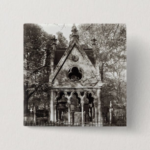 De Tomb van Abelard en Heloise, gebouwd in 1817 Vierkante Button 5,1 Cm