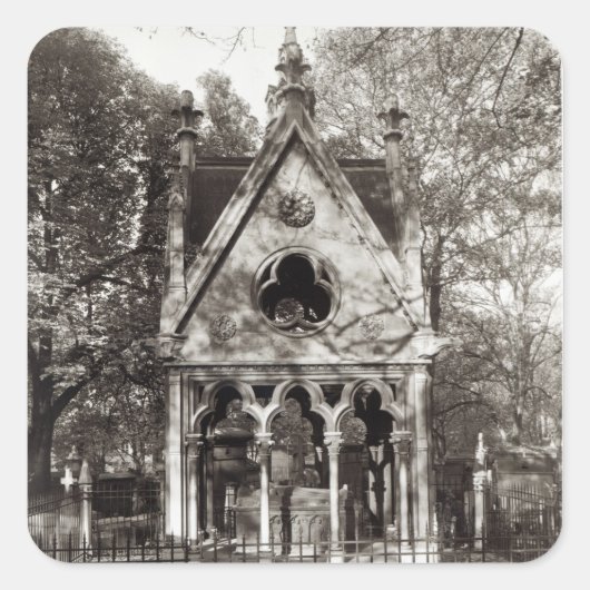 De Tomb van Abelard en Heloise, gebouwd in 1817 Vierkante Sticker (Voorkant)