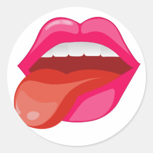 De tong uitsteken ronde sticker
