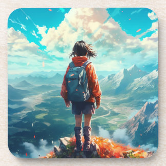 De top in haar ziel | Anime Hiker Girl Bier Onderzetter