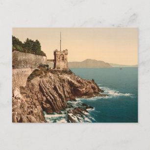 De toren in Nervi, Genua, Ligurië, Italië Briefkaart