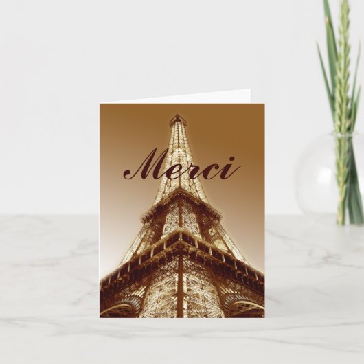 De Toren Parijs van Eiffel van Merci dankt u Bedankkaart (Voorkant)