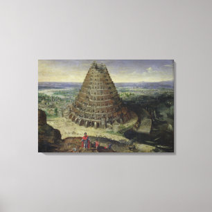 De toren van Babel, 1594 Canvas Afdruk