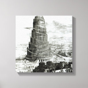 De toren van Babel, 1679 Canvas Afdruk