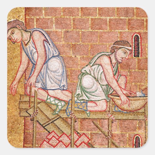 De toren van Babel uit het Atrium Vierkante Sticker (Voorkant)