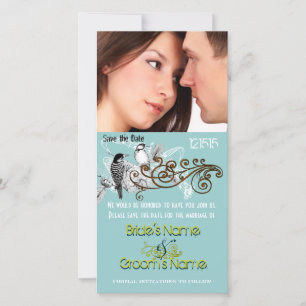 De  Tortelduifjes sparen de Datum Uw Foto Save The Date