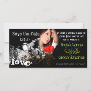 De  Tortelduifjes sparen de Datum Uw Foto Save The Date