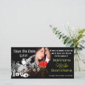 De Tortelduifjes sparen de Datum Uw Foto Save The Date (Staand voorkant)