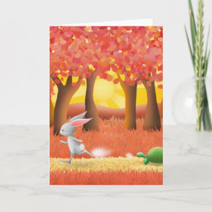 De Tortoise en de Hare - wenskaart Kaart