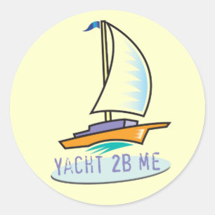 De Tot Spot_Yacht 2B Me™ Logo Boat Ronde Sticker