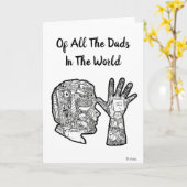 De tous les papas dans le monde ASL Cartes de voeu (Fleur jaune)