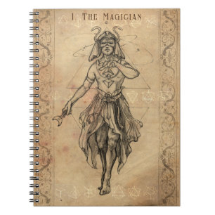 De tovenaar tarot kaart artistiek notitieboek