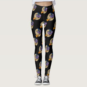 De Tovenaar van de cartoon Owl die op het Patroon Leggings