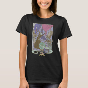 De tovenaar van de illustratie van de Oz Wyed Wit T-shirt