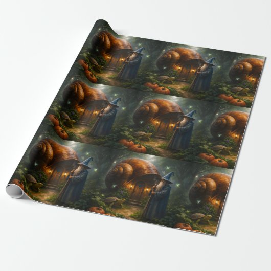De tovenaar van het Shell fantasie mat inpakpapier (Uitgerold)