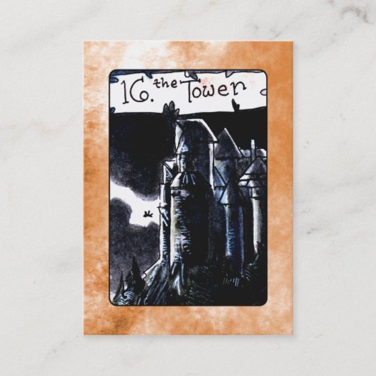 De tower Tarot-kaart Visitekaartje (Voorkant)