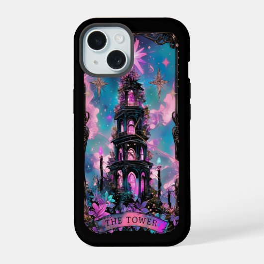 De Tower Tarot Kaart Witchy Vibes iPhone case iPhone 15 Hoesje (Achterkant)