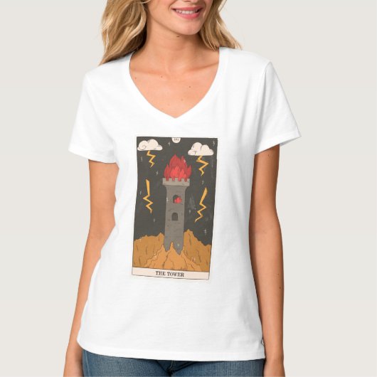 De towertarotkaart moderne majoor Arcana T-shirt (Voorkant)