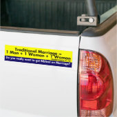 De traditionele huwelijkse vergelijking bumpersticker (Op Truck)