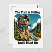 De Trail roept en ik moet gaan Briefkaart (Voorkant / Achterkant)