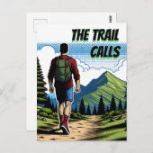 De Trail roept | Man Wandelpad Briefkaart (Voorkant / Achterkant)