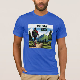 De Trail roept Man Wandelpad T-shirt