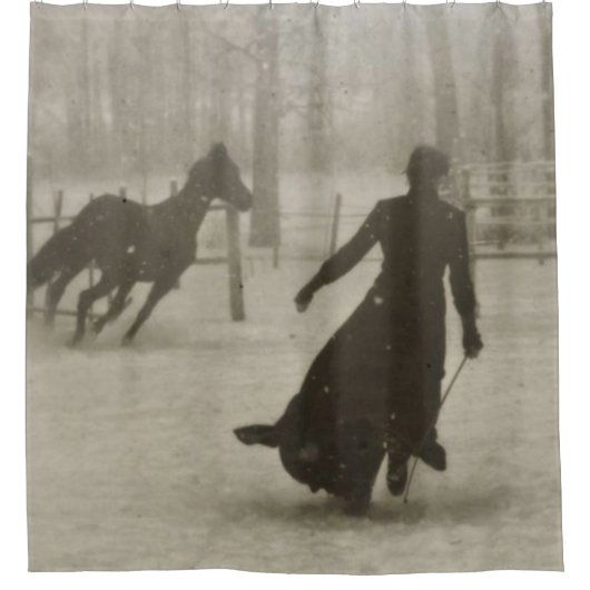 De trainer voor paarden door Felix Thiollier 1899 Douchegordijn (Voorkant)