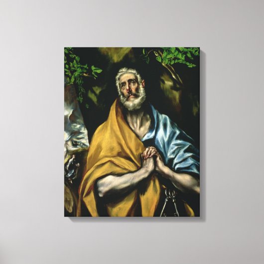 De tranen van St Peter, eind jaren 1580 Canvas Afdruk (Voorkant)