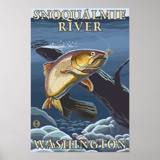 de transversale forel Vist de rivier Snoqualmie, Poster (Voorkant)