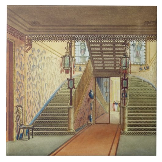 De trap, van Uitzichten van het Royal Pavilion, B Tegeltje (Voorkant)