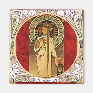 De Trappistine van Alphonse Mucha Magneet