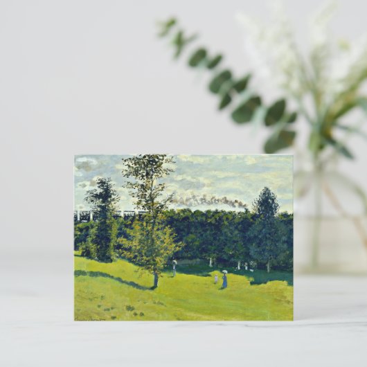 De trein in het land briefkaart (Staand voorkant)