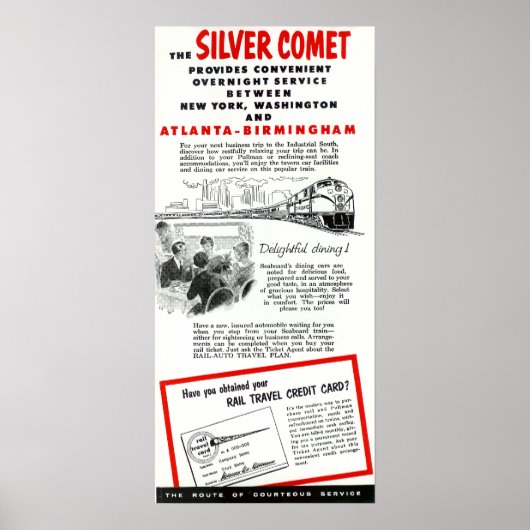 De trein met de zegelringweg Silver Comet Train Poster (Voorkant)