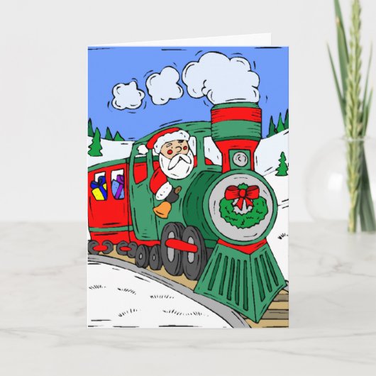 De Trein van de kerstman Feestdagen Kaart (Voorkant)
