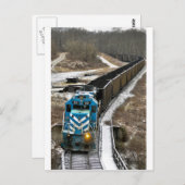 De Trein van de steenkool in de Winter Briefkaart (Voorkant / Achterkant)