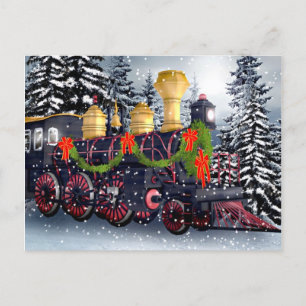 De trein van Kerstmis Feestdagenkaart