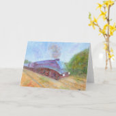 De trein, Wenskaart Kaart (Gele Bloem)