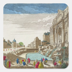 De Trevi-fontein, Rome Vierkante Sticker