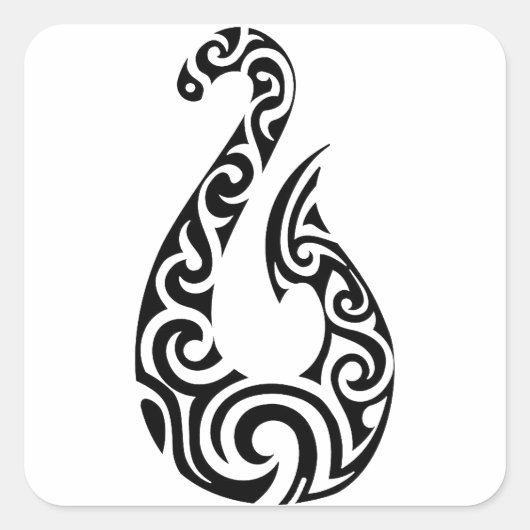 DE TRIBALE MANIER VIERKANTE STICKER (Voorkant)