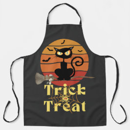 De Trick or treat van de heksenkat Schort