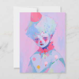 De trieste jonge clown briefkaart
