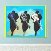 De trio-Verrekte achtergrond van het Canvas druk-G (Insitu (Houten vloer))