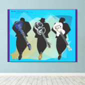 De trio-Verrekte Paars achtergrond van het Canvas (Insitu (Houten vloer))