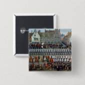 De triomf vierkante button 5,1 cm (Voorkant /achterkant)