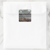 De triomf vierkante sticker (Tas)
